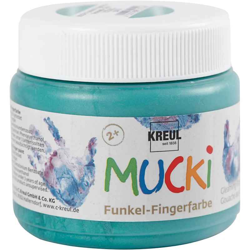 Mucki Fingerfärg, metallgrön, 150 ml/ 1 burk [HOB-34756]