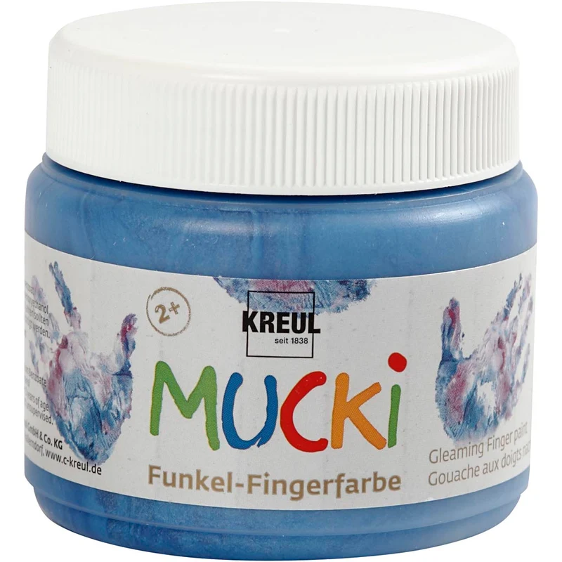 Mucki Fingerfärg, metallicblå, 150 ml/ 1 burk [HOB-34755]