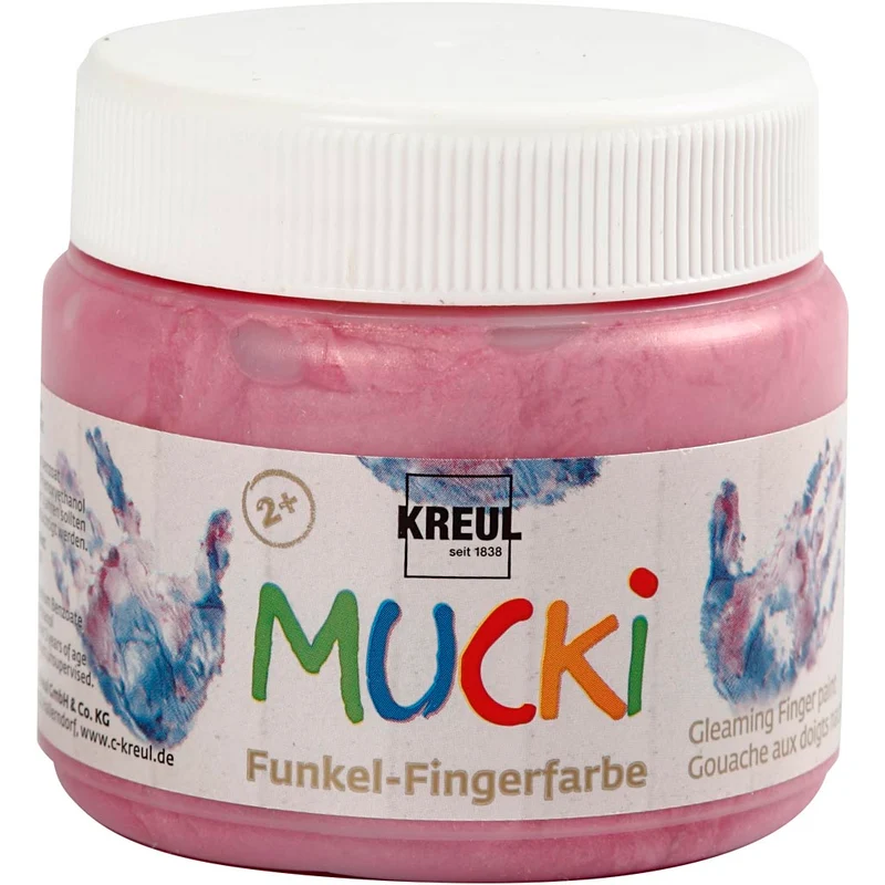 Mucki Fingerfärg, metallicrosa, 150 ml/ 1 burk [HOB-34753]