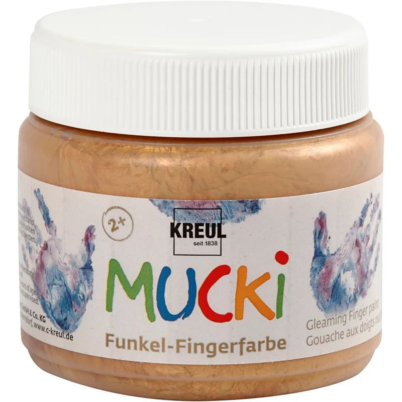 Mucki Fingerfärg, metallguld, 150 ml/ 1 burk [HOB-34751]