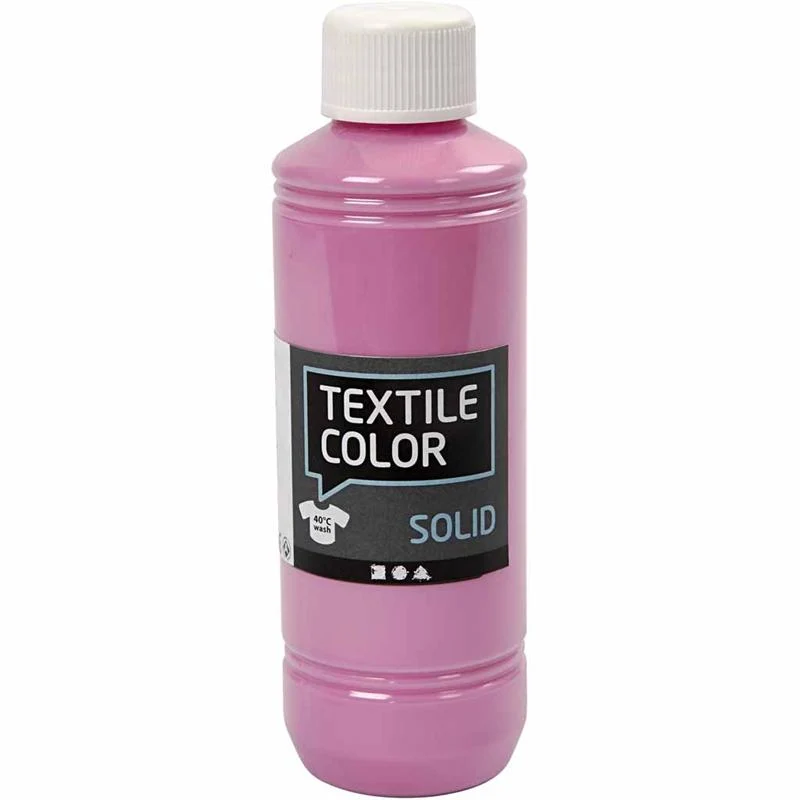 Solid textilfärg, täckande, rosa, 250 ml/ 1 flaska [HOB-34625]