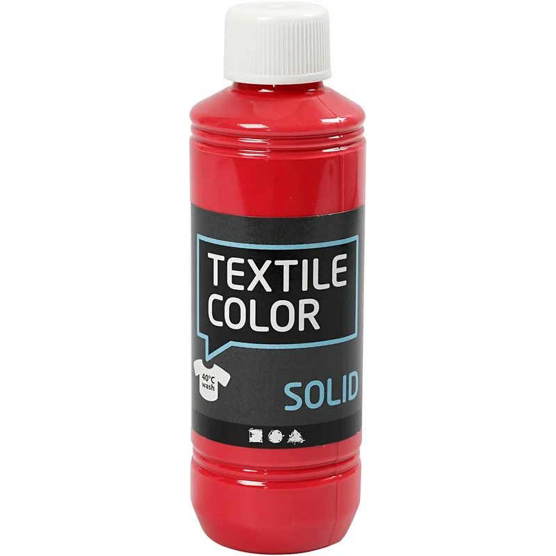 Solid textilfärg, täckande, röd, 250 ml/ 1 flaska [HOB-34616]