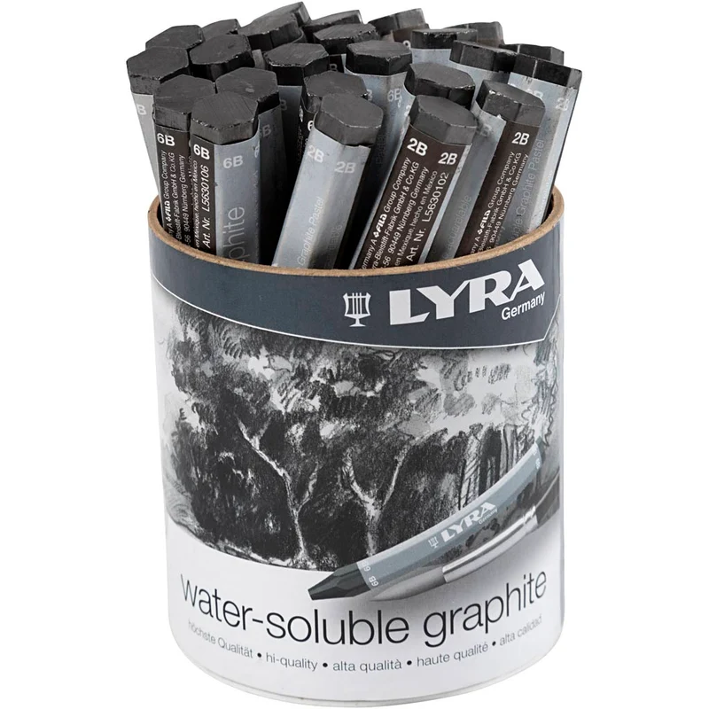 Lyra akvarellstift, grafit, L: 6,5 cm, 2B,6B,9B, 24 st./ 1 förp. [HOB-34473]