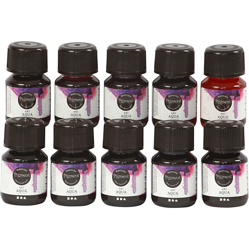 Flytande Akvarellfärg, mixade färger, 10x30 ml/ 1 förp. [HOB-34399]