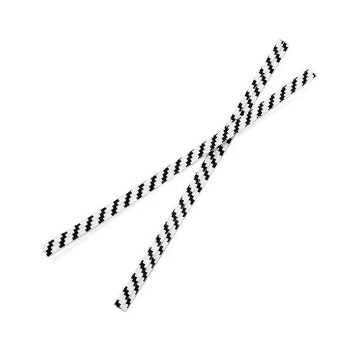 Säcktråd remsor 10,2x0,4cm Papper Vit/Svart randig (1000 st) [TT4WKS]