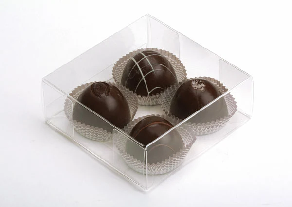 Plastlådor för Chokladtryfflar 10,8x4,1x10,8cm (25 st) [FB194]
