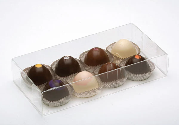 Plastlådor för Chokladtryfflar 10,8x4,1x21,6cm (25 st) [FB193]