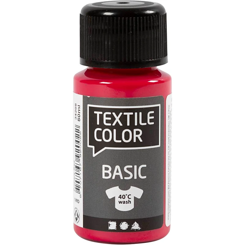 Textilfärg, primärröd, 50 ml/ 1 flaska [HOB-34208]