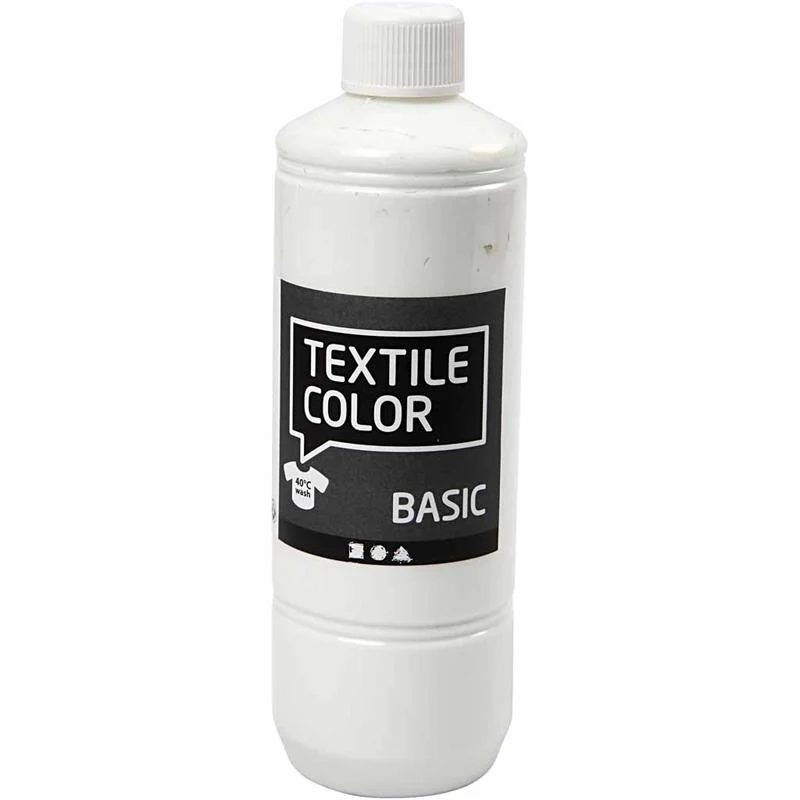 Textilfärg, vit, 500 ml/ 1 flaska [HOB-34154]