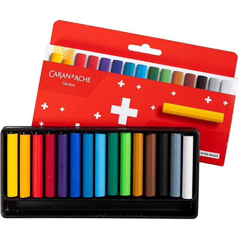 CARAN D’ACHE Neocolor I, Junior, L: 5 cm, tjocklek 8,5 mm, mixade färger, 15 st./ 1 förp. [HOB-34015]