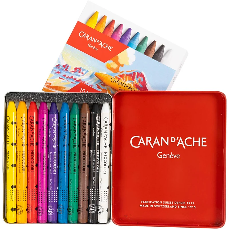 CARAN D’ACHE Neocolor I, L: 10 cm, tjocklek 8,5 mm, mixade färger, 10 st./ 1 förp. [HOB-34010]