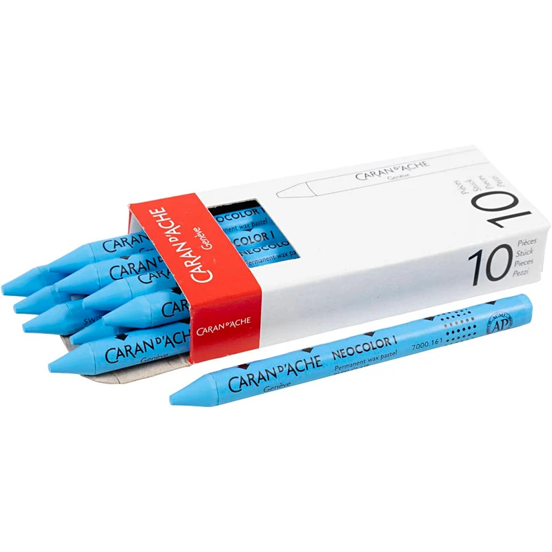 CARAN D’ACHE Neocolor I, L: 10 cm, tjocklek 8,5 mm, light blue (161), 10 st./ 1 förp. [HOB-34005]