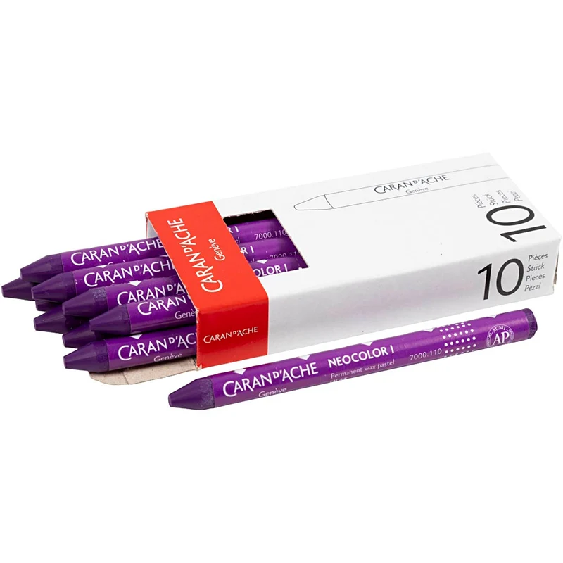 CARAN D’ACHE Neocolor I, L: 10 cm, tjocklek 8,5 mm, lilac (110), 10 st./ 1 förp. [HOB-34003]