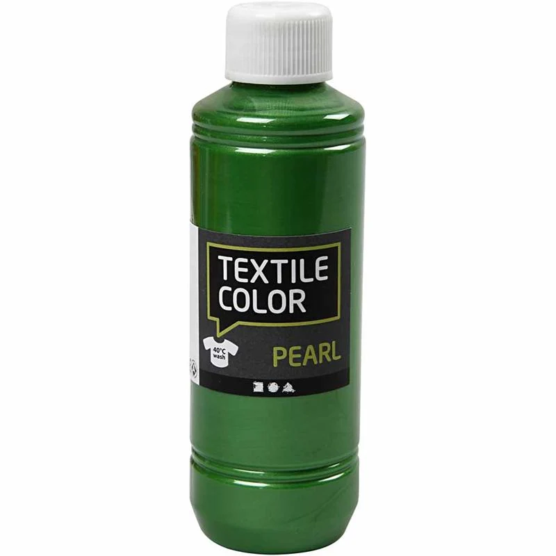 Textilfärg, pärlemor, briljantgrön, 250 ml/ 1 flaska [HOB-33726]