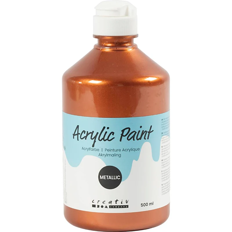 Akrylfärg Metallic, metallic, metallickoppar, 500 ml/ 1 flaska [HOB-32226]