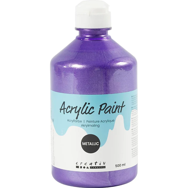 Akrylfärg Metallic, metallic, violet, 500 ml/ 1 flaska [HOB-32218]