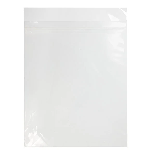 Plastpåsar 22,7x36,2cm Transparent med Tejpremsa (100 st) [B814PC]