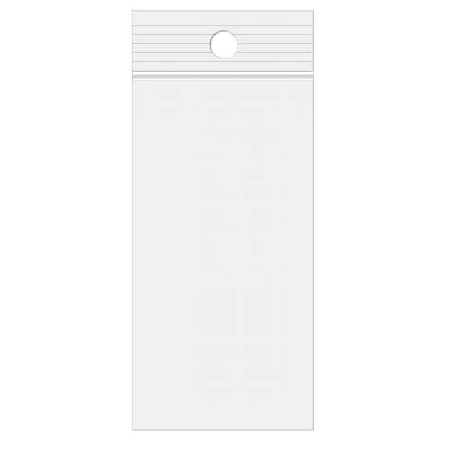 Blixtlåspåsar med häng hål 6,5x18cm Kristallklart PP 50 mikron (100 st) [ZR2H7]