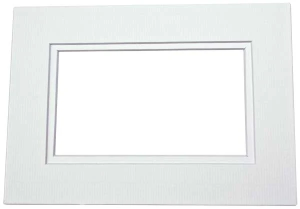 Passepartout Dubbel tjock Vit/Vit Kärna 27,9x35,6cm med 19x24cm Fönster (10 st) [MD20220]