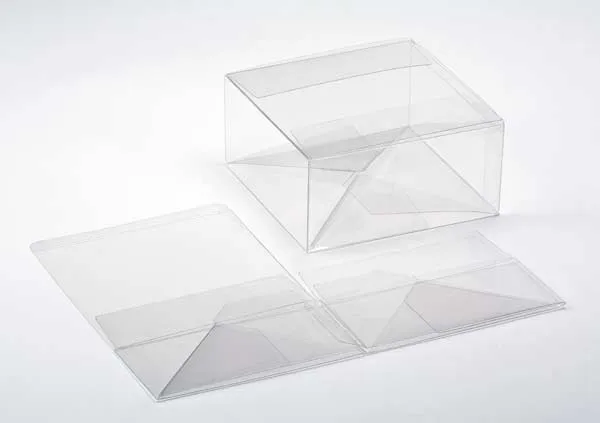 Plastlådor 15,9x15,9x7,6cm Kristallklart med automatisk Botten (25 st) [PLB173]