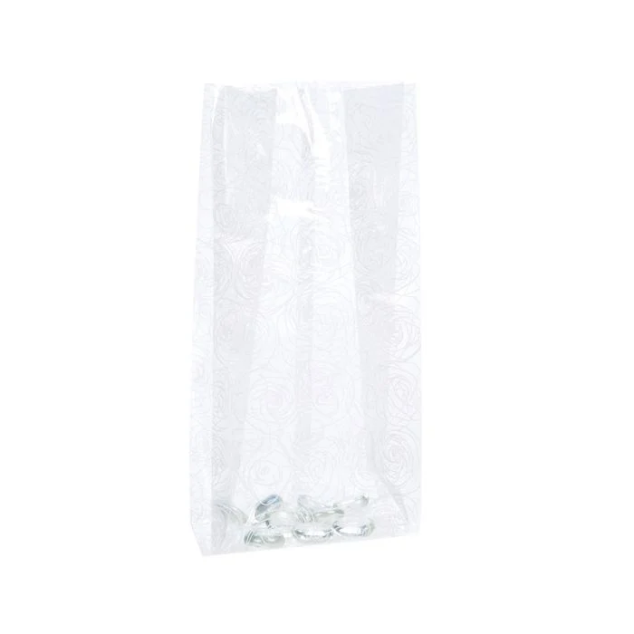 Tryckta Påsar små Rosor 10,2x6,4x24,13cm med Sidoinvik (100 st) [CG4RO]