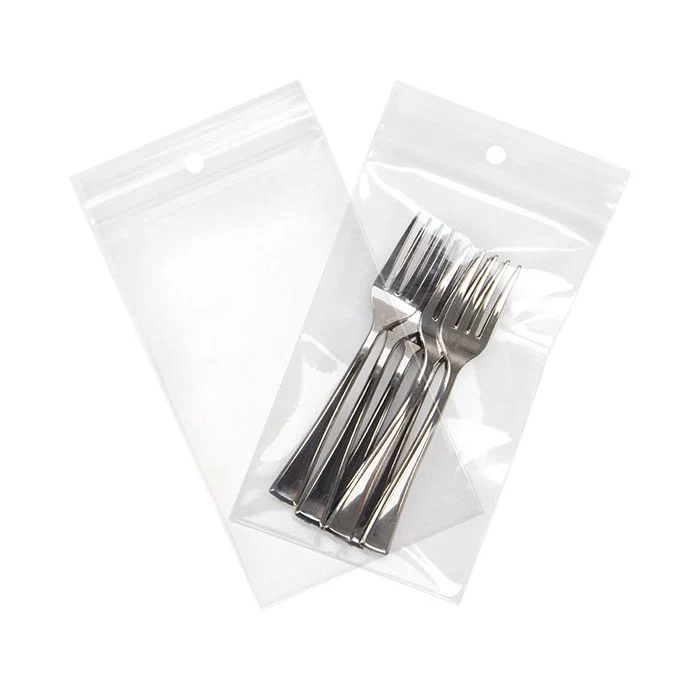 Zippåsar med häng hål 7,5x12,5cm Kristallklart PP 100 mikron (100 st) [Z4R35]