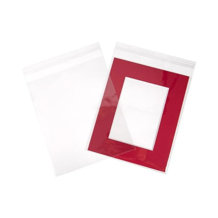 Plastpåsar 21,4x26cm Transparent med Tejpremsa (250 st) [VL108]