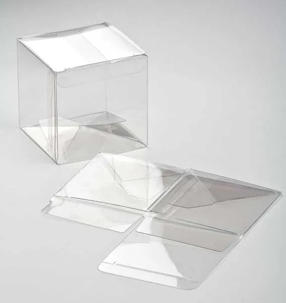 Plastlådor 7,6x7,6x7,6cm Kristallklart med automatisk Botten (25 st) [PLB58]