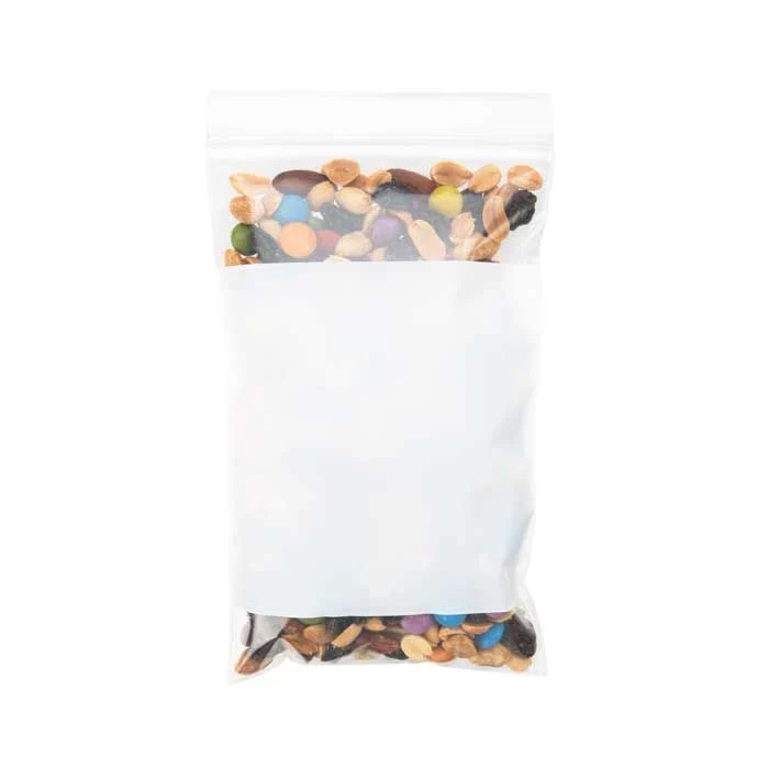 Blixtlåspåsar med Skrivfält 12,5x20,5cm PE 100 mikron (100 st) [4WE58]