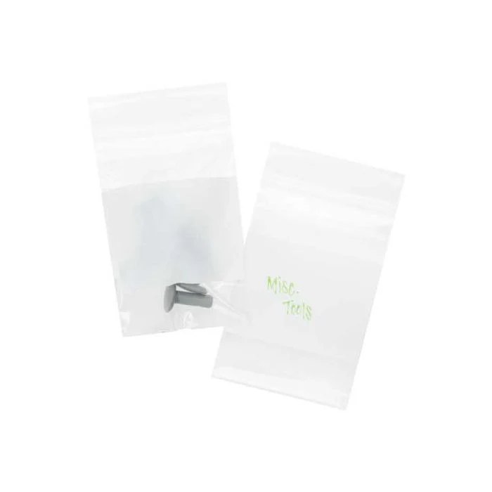 Blixtlåspåsar med Skrivfält 5x7,5cm PE 50 mikron (100 st) [2WE23]