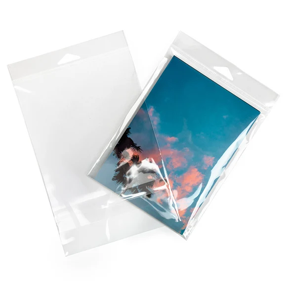 Cellofanpåsar med Eurohål 14,8x19,1cm Transparent med Tejpremsa (100 st) [HB7B2PC]