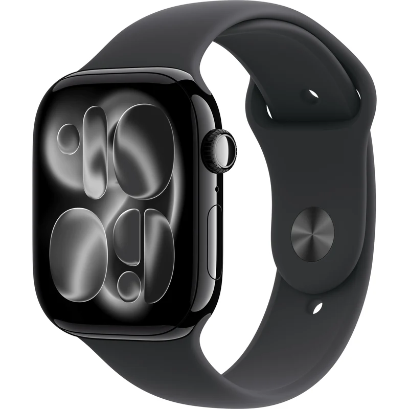 Apple Watch Series 11 (GPS, 46 mm) Mirror Black with Black Sport Band, M/L