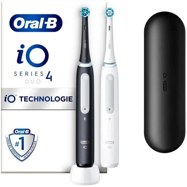Oral-B iO Series 4 Duo Electric Toothbrush, Black+White
