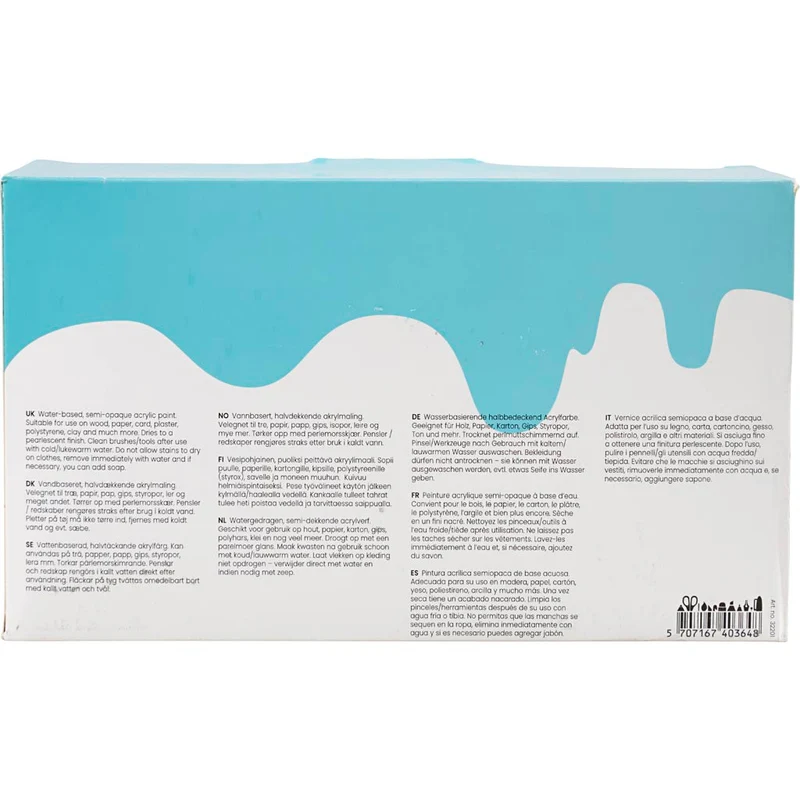 Akrylfärg Metallic, metallic, mixade färger, 10x120 ml/ 1 förp. [HOB-32201]