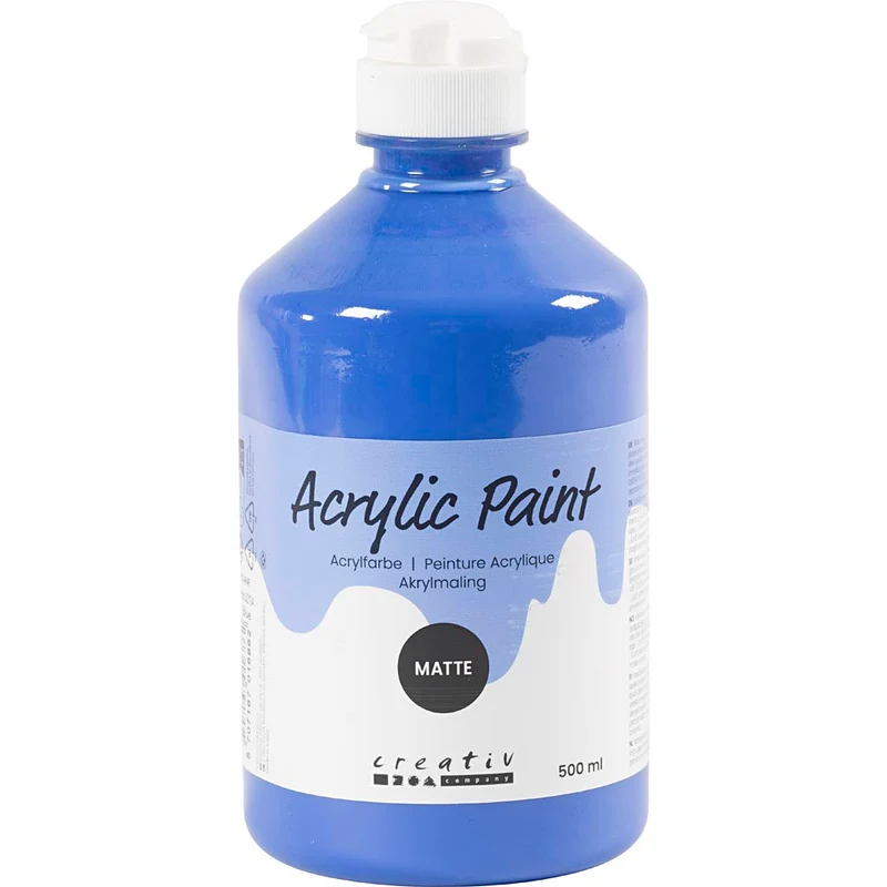 Akrylfärg Matt, blå, 500 ml/ 1 flaska [HOB-32124]
