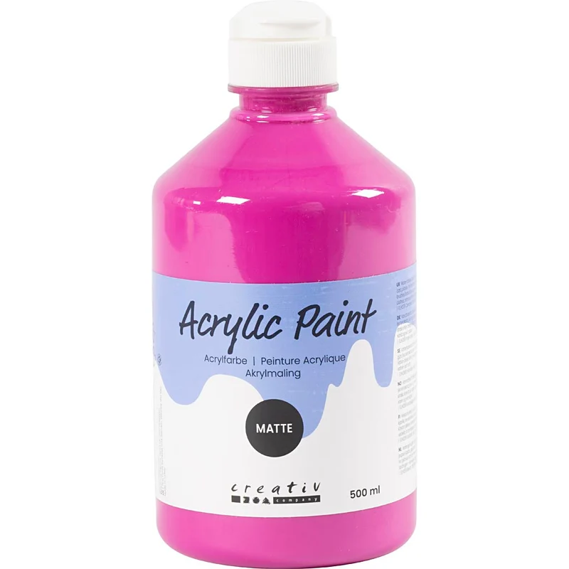 Akrylfärg Matt, rosa, 500 ml/ 1 flaska [HOB-32120]