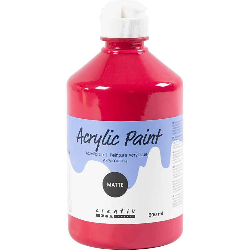 Akrylfärg Matt, primärröd, 500 ml/ 1 flaska [HOB-32110]