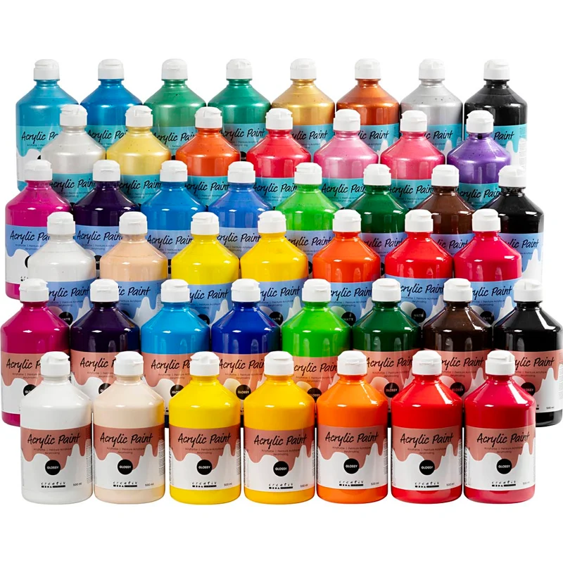 Akrylfärg, mixade färger, 45x500 ml/ 1 förp. [HOB-32099]