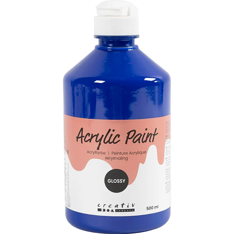 Akrylfärg Blank, blå, 500 ml/ 1 flaska [HOB-32024]