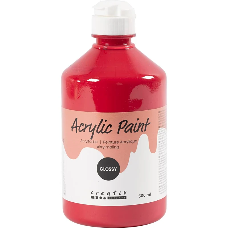 Akrylfärg Blank, primärröd, 500 ml/ 1 flaska [HOB-32010]