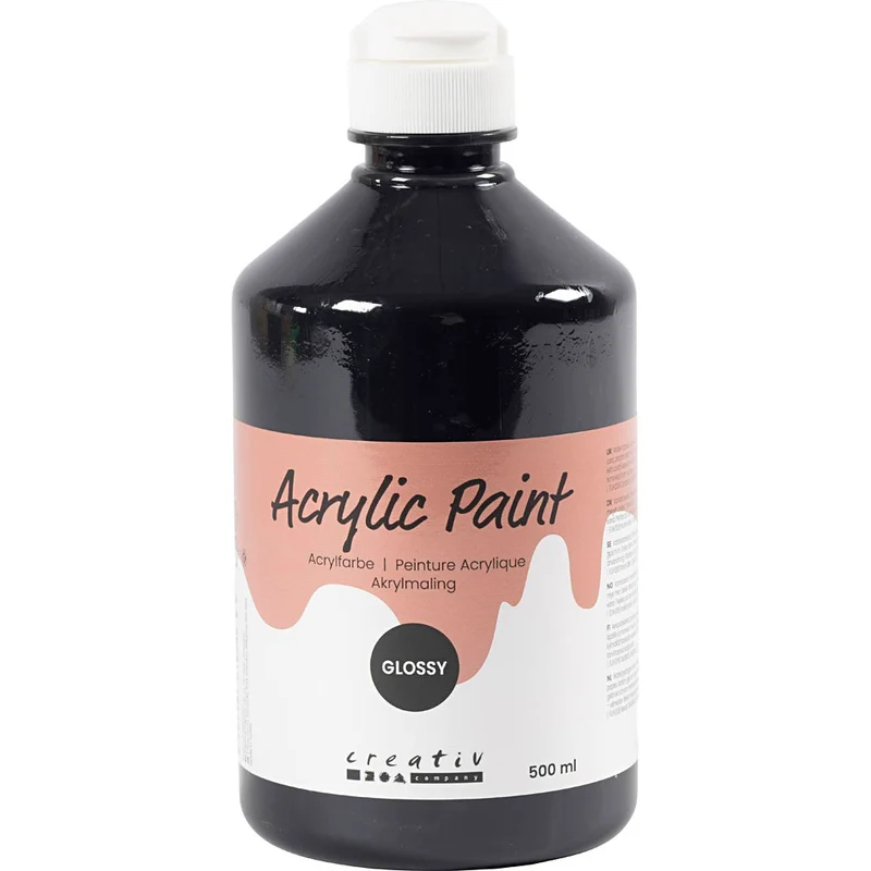 Akrylfärg Blank, svart, 500 ml/ 1 flaska [HOB-32004]