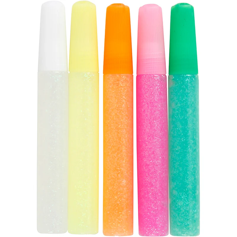 Glitterlim, pastellfärger, 5x10 ml/ 1 förp. [HOB-31809]