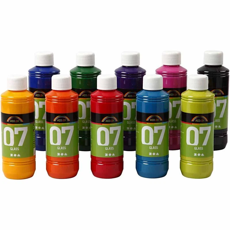 A-Color Glas, mixade färger, 10x250 ml/ 1 förp. [HOB-31796]