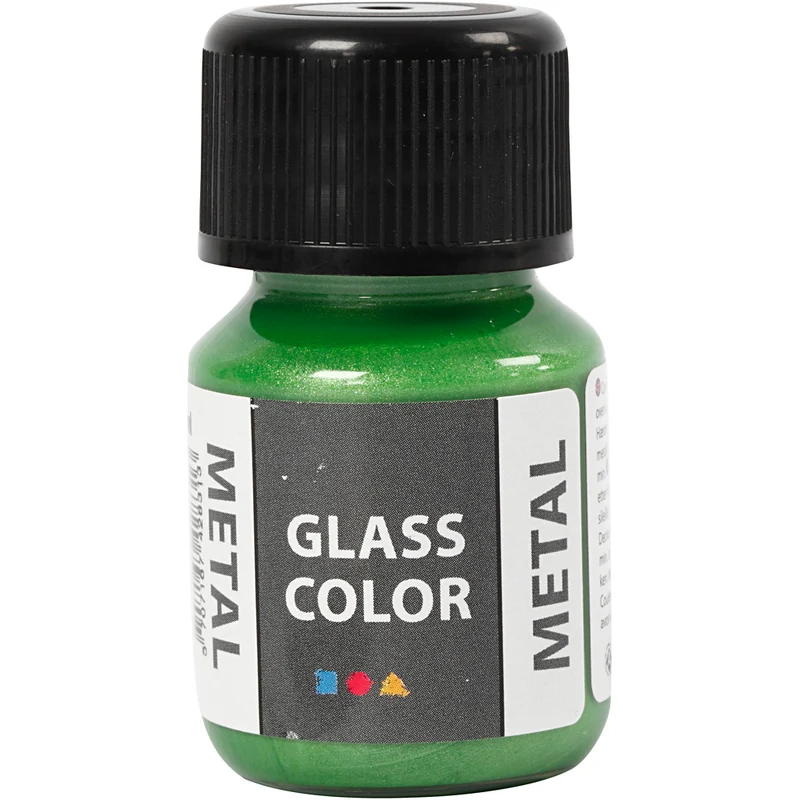 Glasfärg metall, grön, 30 ml/ 1 flaska [HOB-31772]