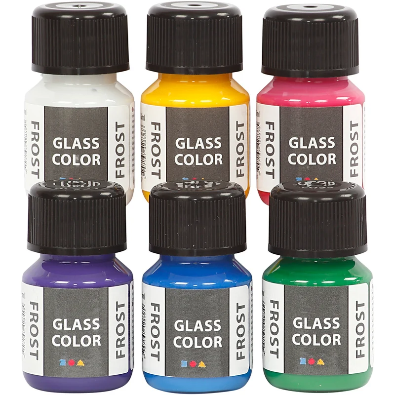 Glasfärg frost, mixade färger, 6x30 ml/ 1 förp. [HOB-31760]
