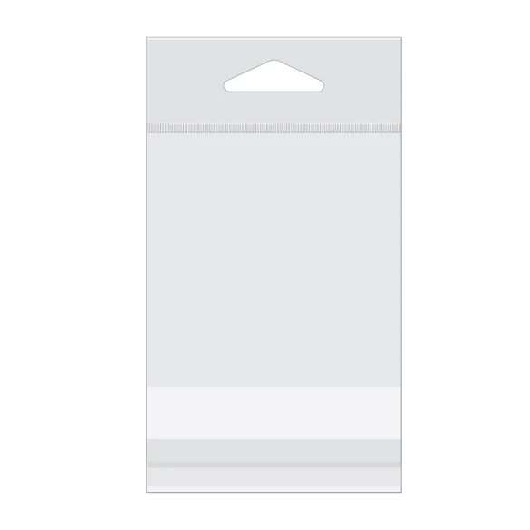 Cellofanpåsar med Eurohål 7,6x7,6cm Transparent med Tejpremsa (500 st) [J3]