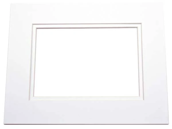Passepartout Dubbel tjock Super Vit/Super Vit 20,3x25,4cm med 11,25x16,75cm Fönster (25 st) [MD30023]