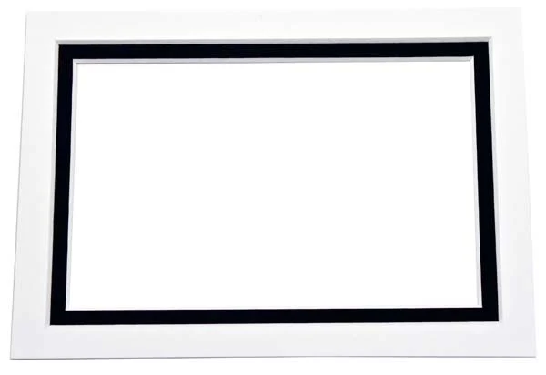 Passepartout Dubbel tjock Super Vit/Svart 20,3x25,4cm med 10,1x15,2cm Fönster (25 st) [MD30008]