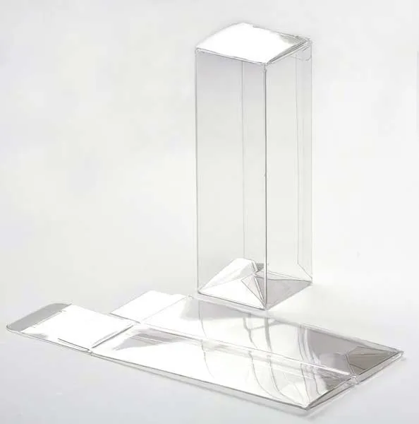 Plastlådor 4,1x4,1x12,7cm Kristallklart med automatisk Botten (25 st) [PLB34]