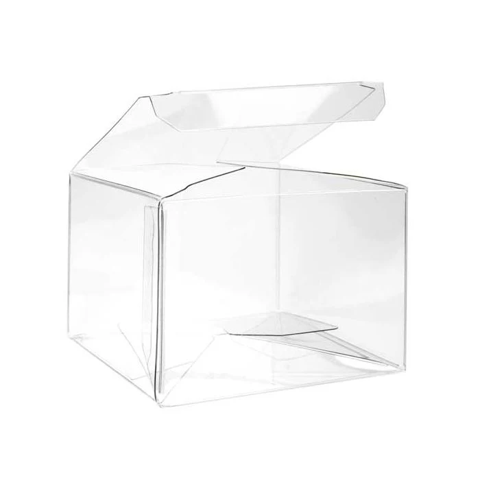 Plastlådor 8,9x8,3x6cm Kristallklart med automatisk Botten (25 st) [PLB115]